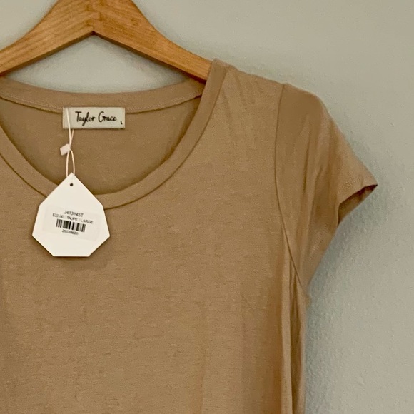 NWT Taylor Grace taupe super-soft tee L. - Picture 6 of 6